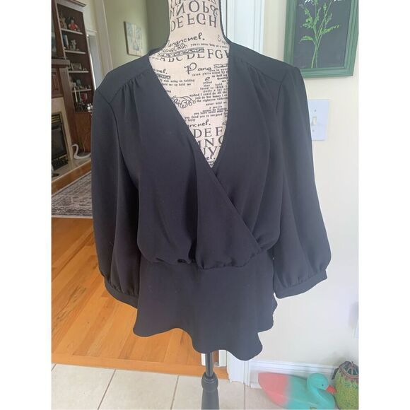 Trina Turk Black Blouse - Picture 1 of 6